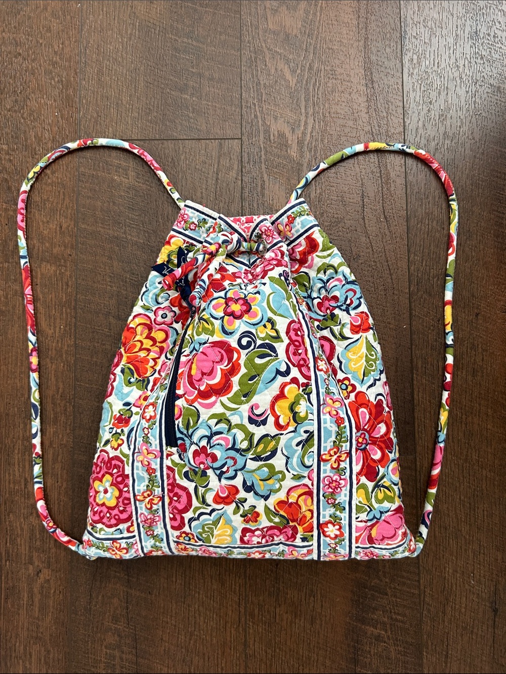 Vera Bradley Multicolor Hope Garden Floral Print Drawstring Backpack